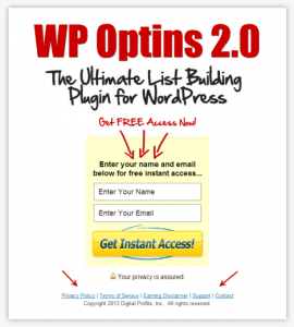 wp optins formularz zapisu